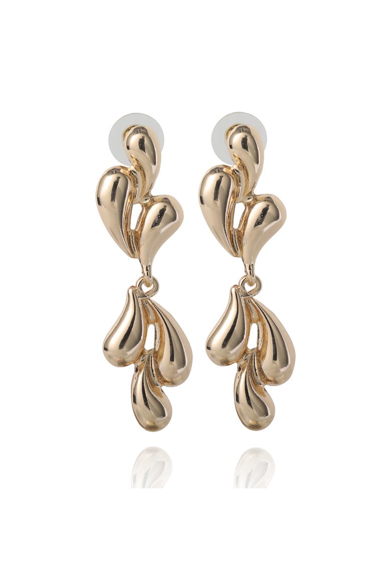 Sculptural Heart Drop Earrings, Main, color, Gold
