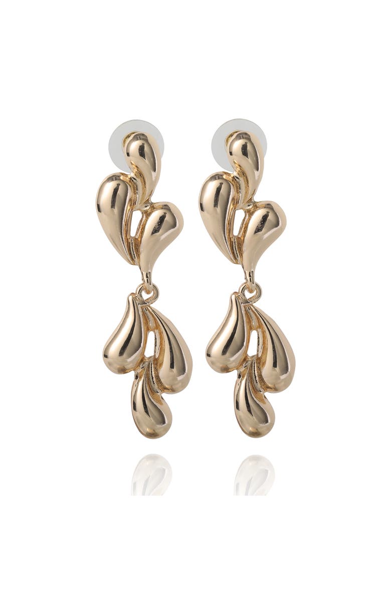 BCBG Generation Sculptural Heart Drop Earrings, Main, color, Gold