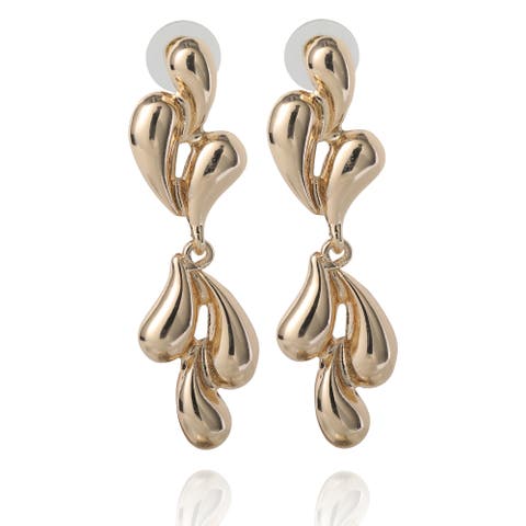 Sculptural Heart Drop Earrings