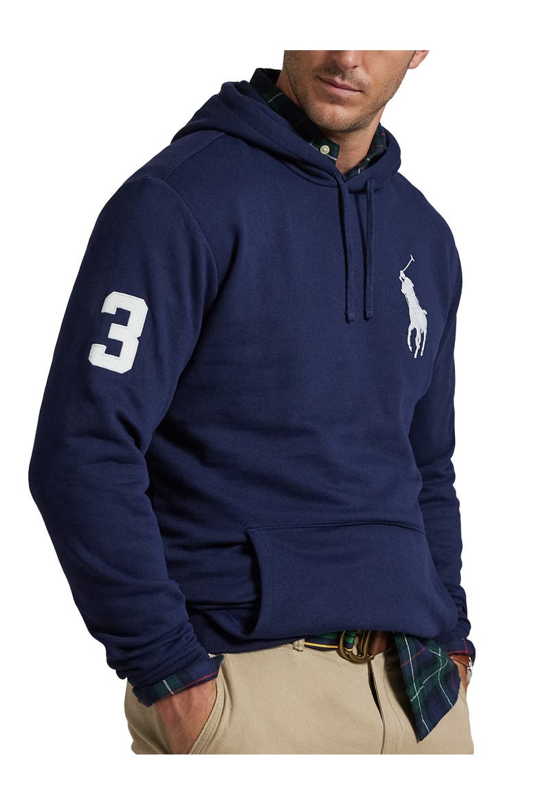 Big Pony Fleece Hoodie, Alternate, color, CRUISE NAVY