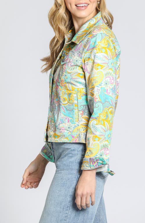 Apny Print Denim Jacket In Multi