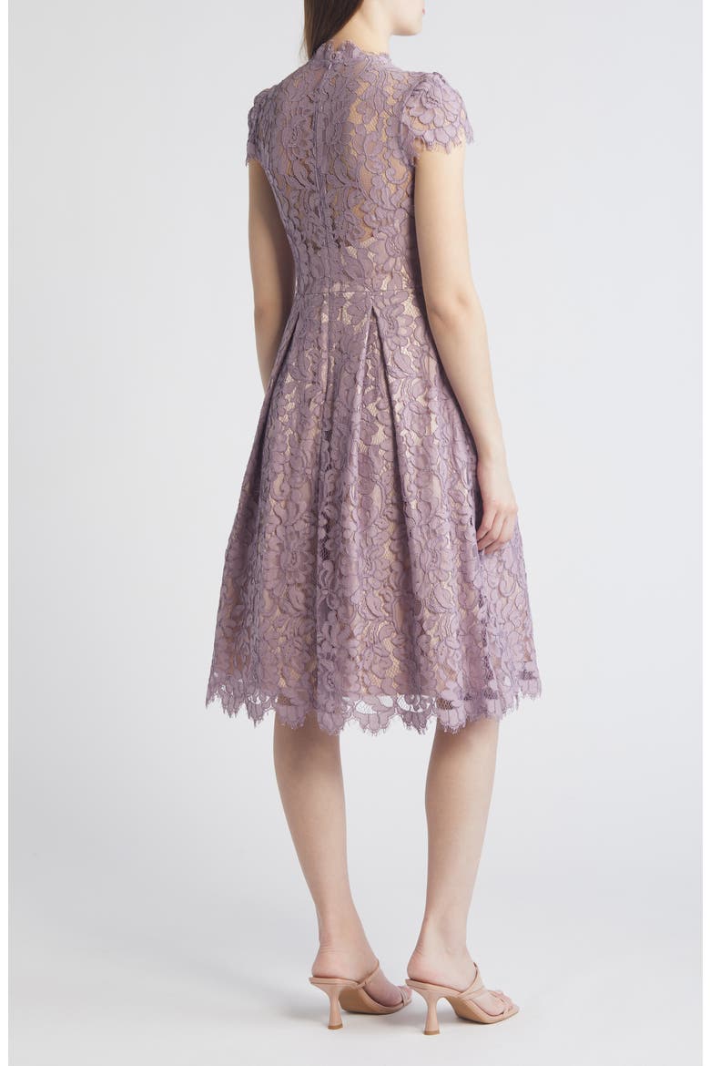 Lace Fit & Flare Cocktail Dress, Alternate, color, LAVENDER
