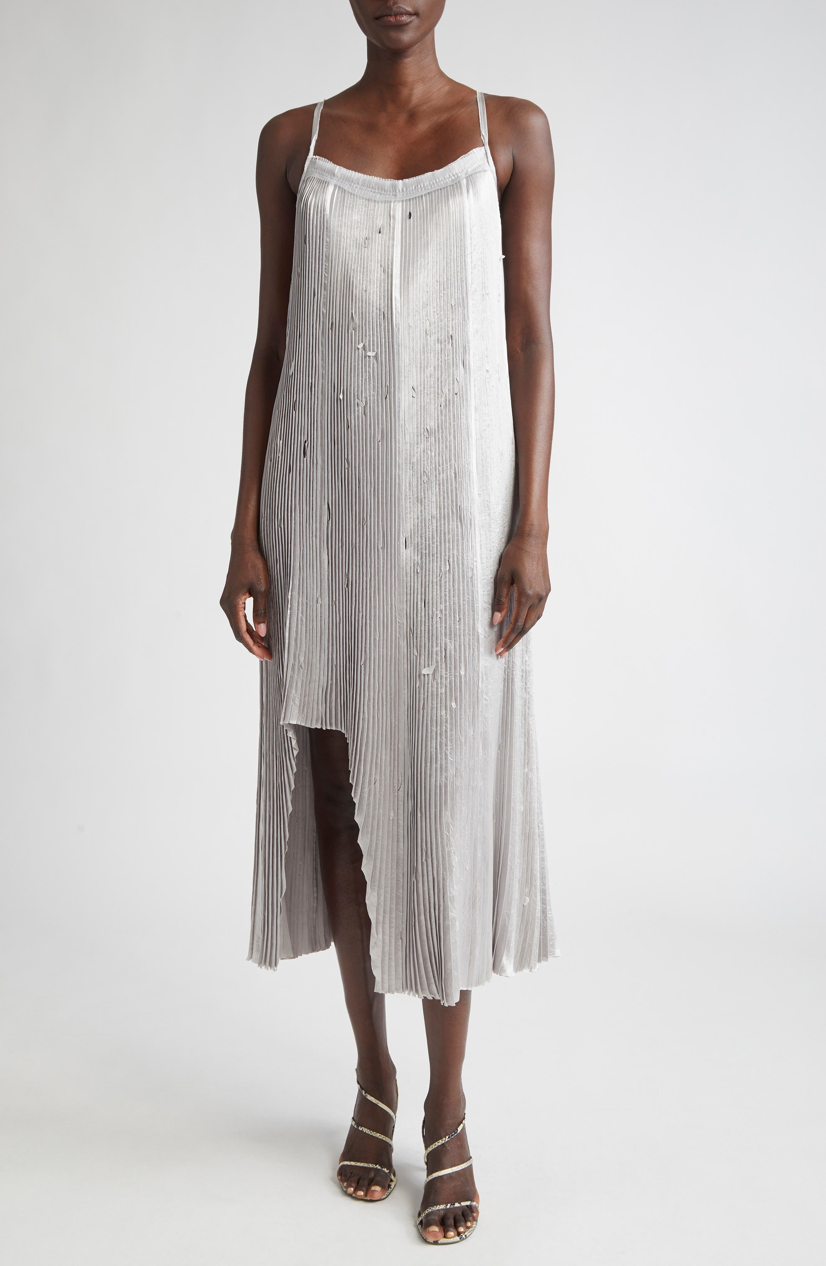 Jason Wu Collection Pleated Crinkled Satin Slipdress