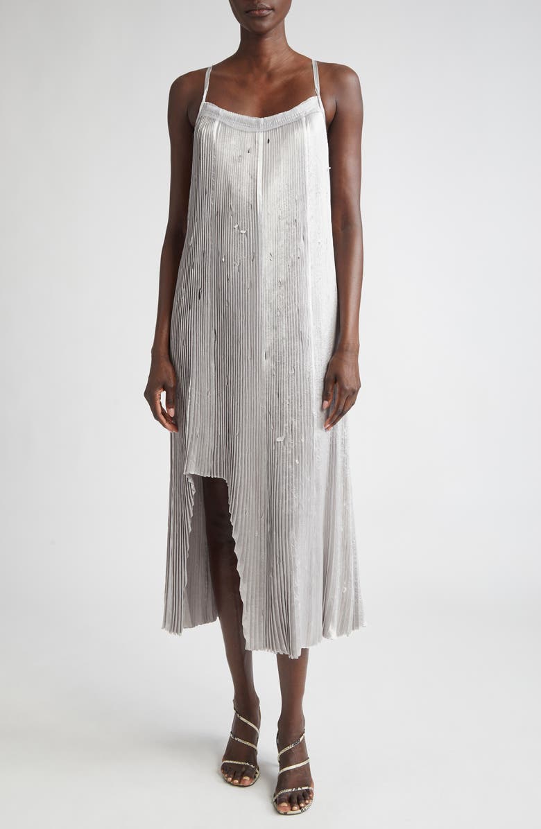 Jason Wu Collection Pleated Crinkled Satin Slipdress, Main, color, 