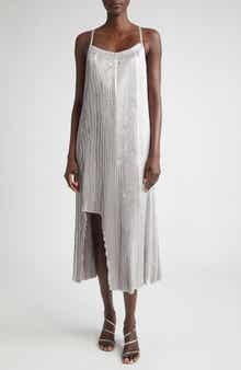 Jason Wu Collection Pleated Crinkled Satin Slipdress