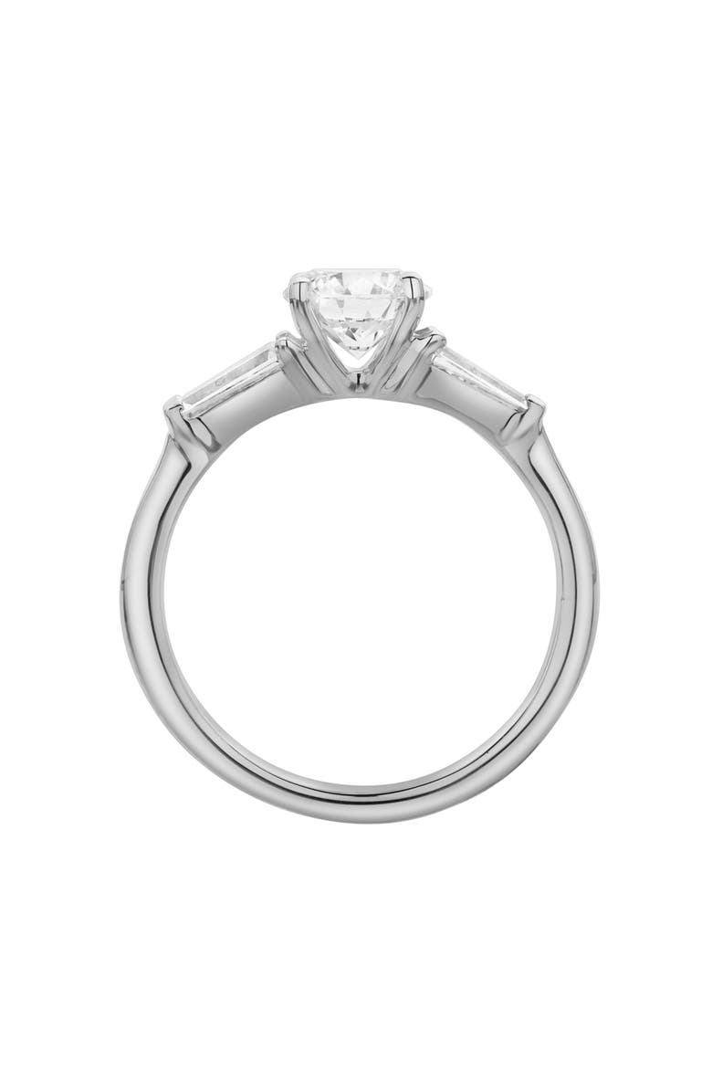 LuvMyJewelry Nova 14K Gold Tapered Baguette & Round Cut Lab Grown Diamond Three Stone Ring - 1.48 ct, Alternate, color, 14K White Gold