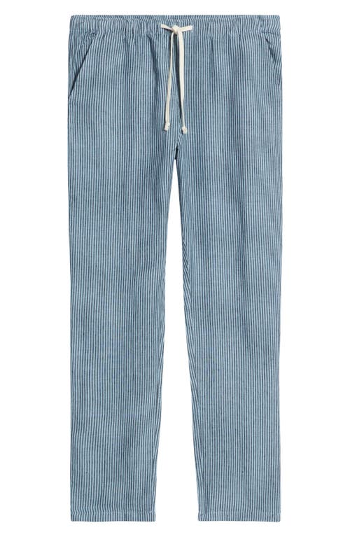 Alex Crane Bo Linen Drawstring Pants In Blue