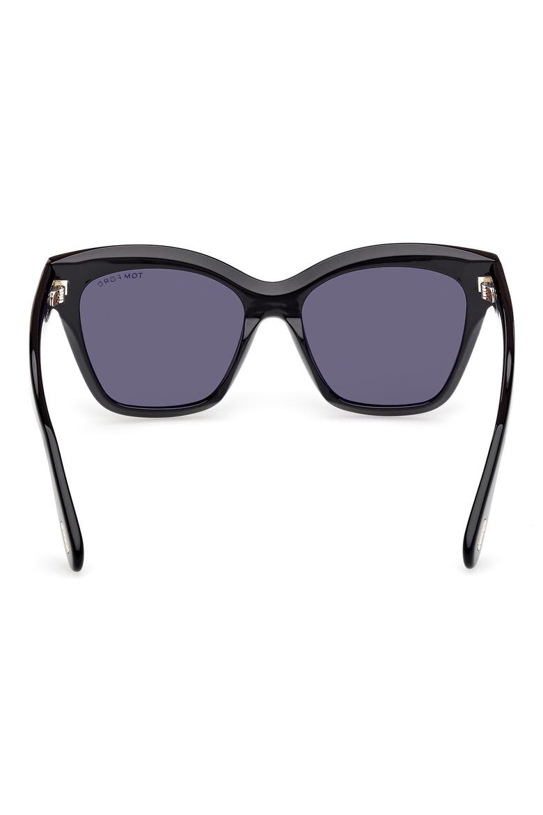 Elvira 55mm Butterfly Sunglasses, Alternate, color, SHINY BLACK / SMOKE
