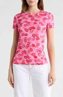 L'AGENCE Ressi Kiss Print T-Shirt