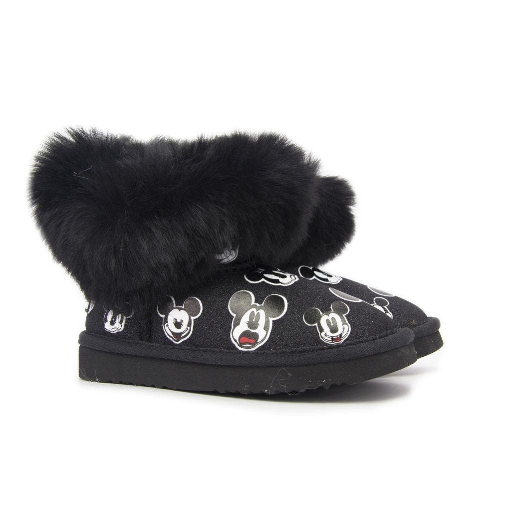 Master of Arts Faux Fur Mickey Boots, Main, color, Black
