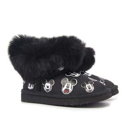 Faux Fur Mickey Boots (Little Kids)