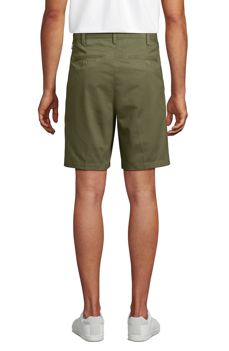 Lands' End Comfort Waist Pleated 9" No Iron Chino Shorts, Alternate, color, River Stone Green