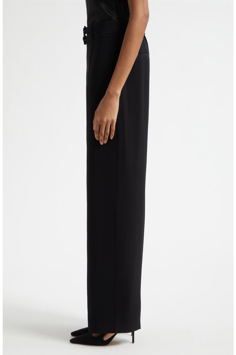 Maelor Pintuck Double Belt Pants, Alternate, color, BLACK