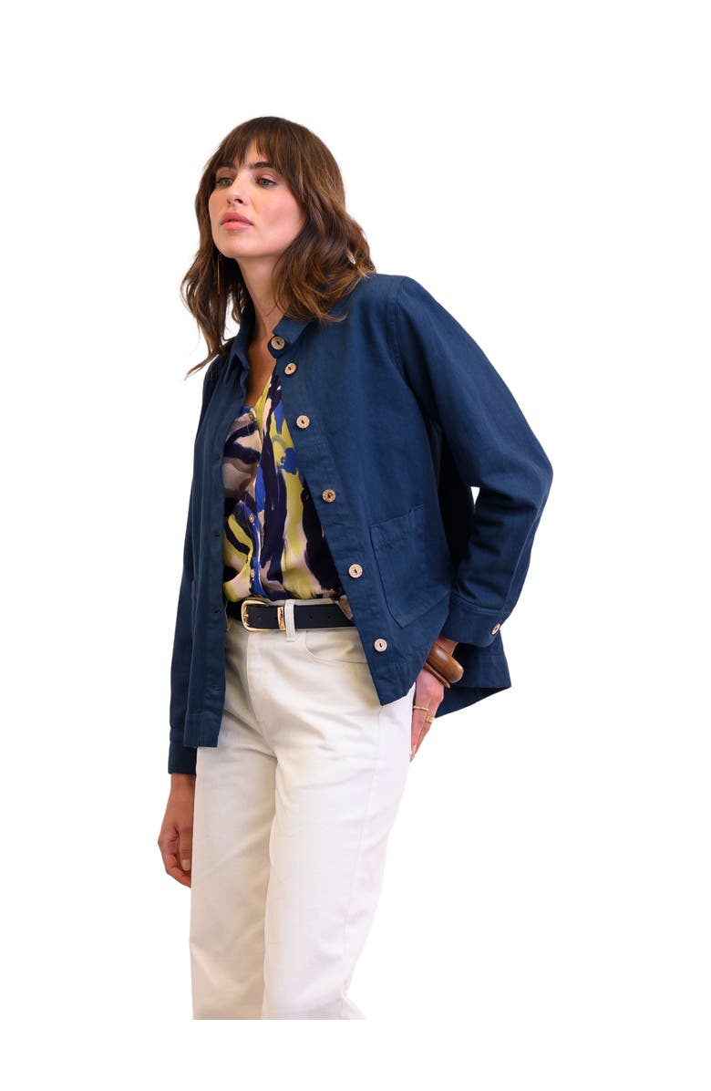 Celtic & Co. Cotton Twill Pleat Back Jacket, Main, color, Dark Navy