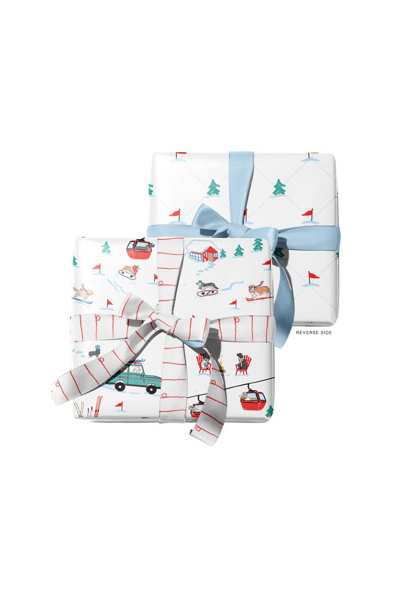 Two-Sided "Ski Dogs" Heavyweight Christmas/Holiday Gift Wrap, Alternate, color, Multicolored