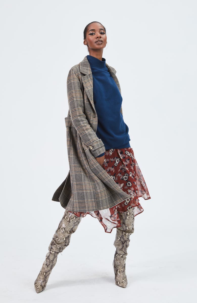 Topshop Oversized Mock Neck Sweatshirt, Alternate, color,