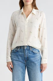 Lucky Brand Heart Print Button-Up Shirt
