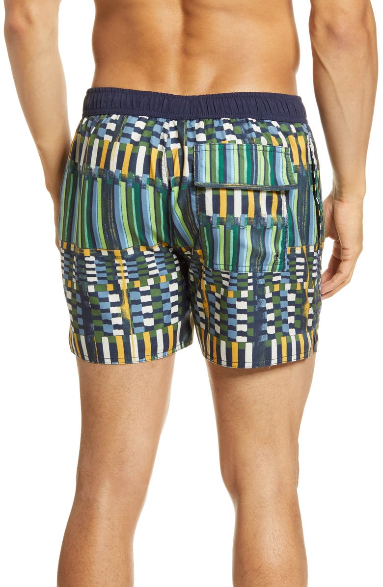 Native Youth Geo Print Swim Trunks, Alternate, color, 