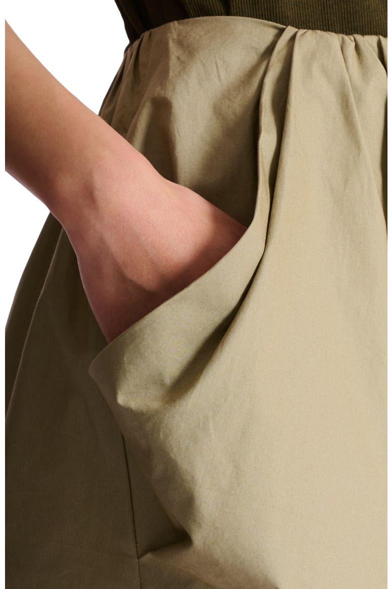 Cotton poplin balloon skirt, Alternate, color, green