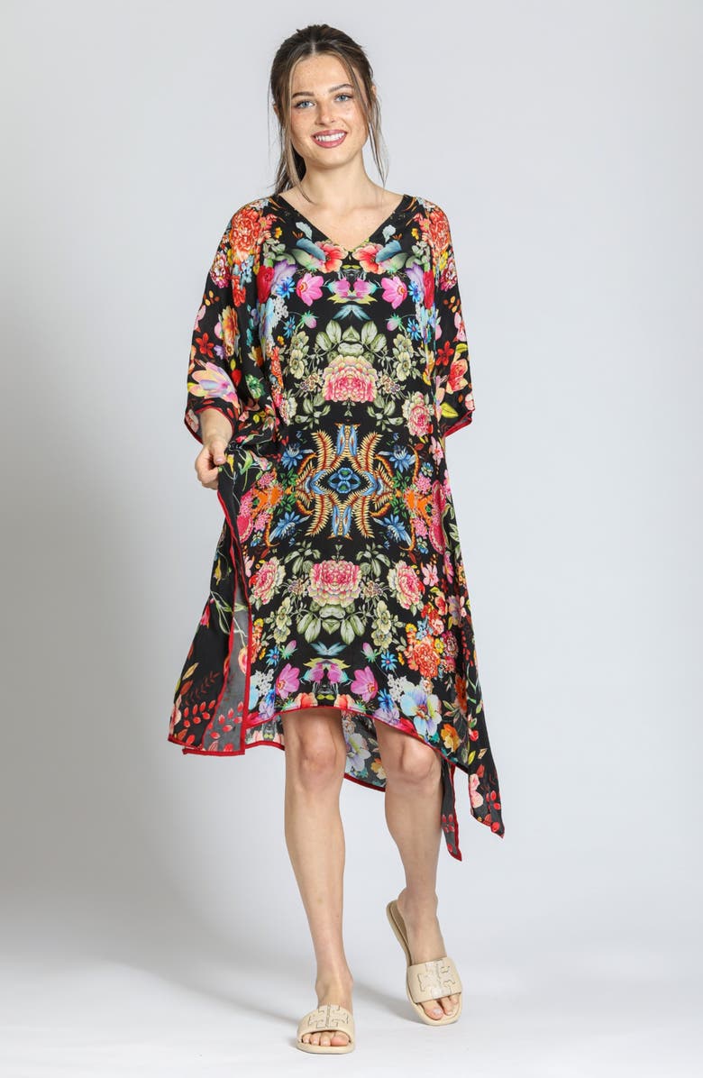 APNY Print Midi Caftan, Alternate, color, Black Multi