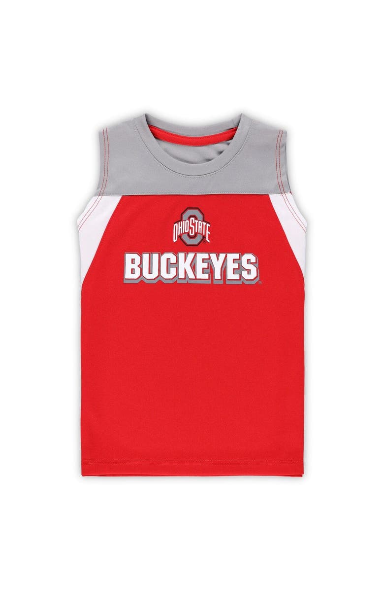 COLOSSEUM Toddler Colosseum Scarlet Ohio State Buckeyes Ozone Tank Top & Shorts Set, Alternate, color,