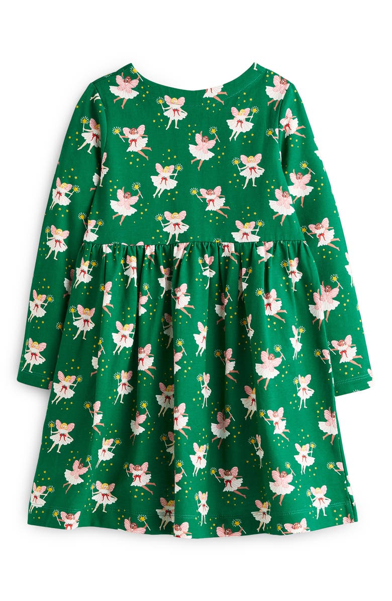 Mini Boden Kids' Fun Bunny Print Long Sleeve Cotton Jersey Dress ...