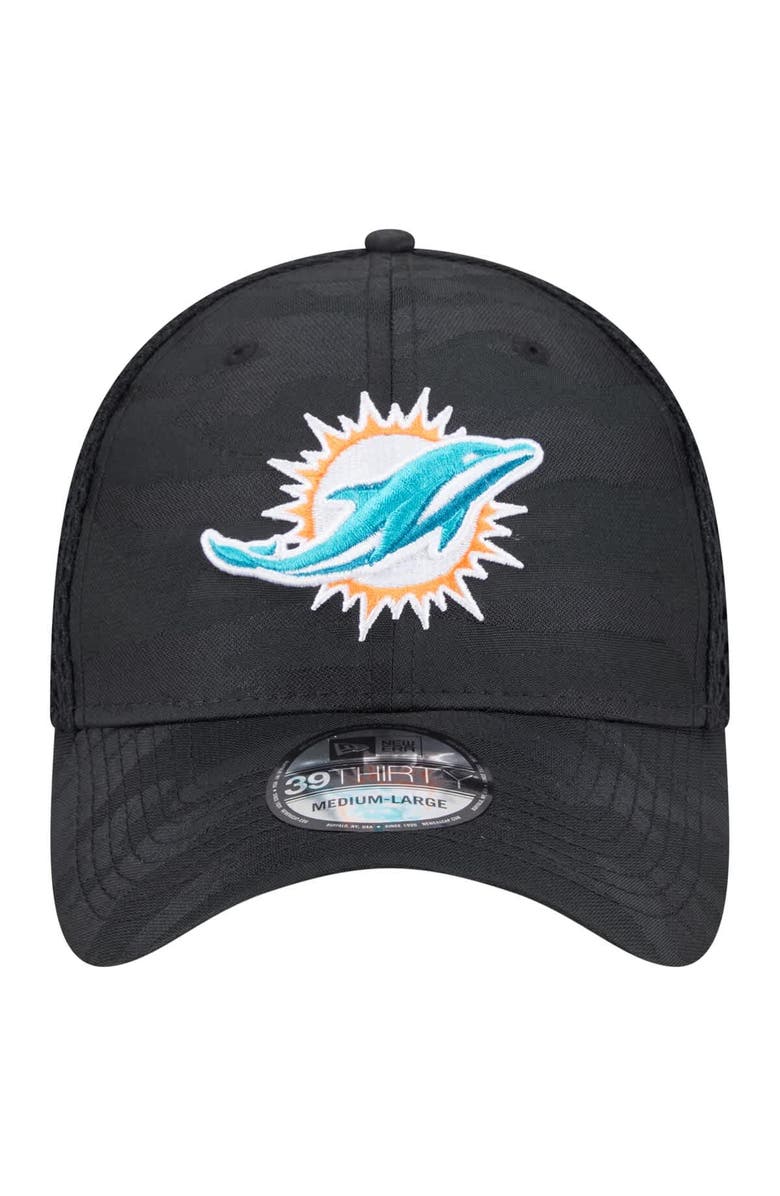 New Era Men's New Era Black Miami Dolphins Active Camo 39THIRTY Flex Hat, Alternate, color, 