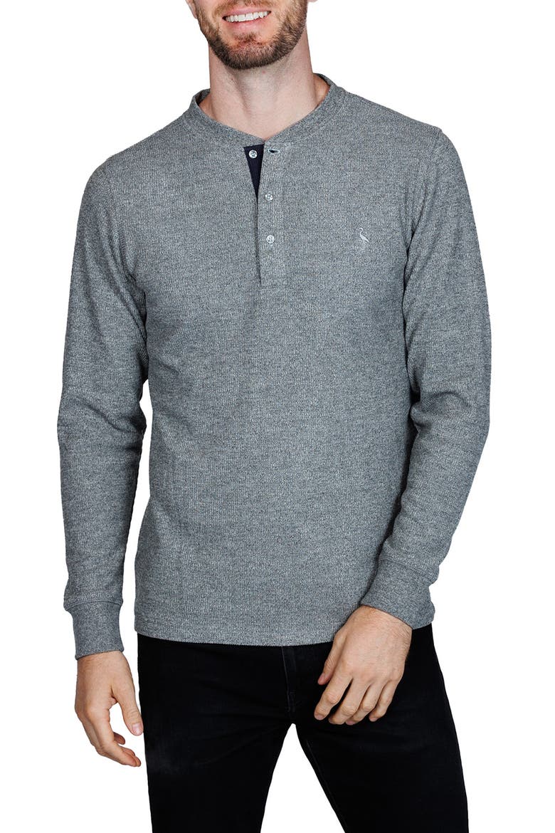 Cozy Waffle Knit Long Sleeve Henley, Main, color, CHARCOAL HEATHER