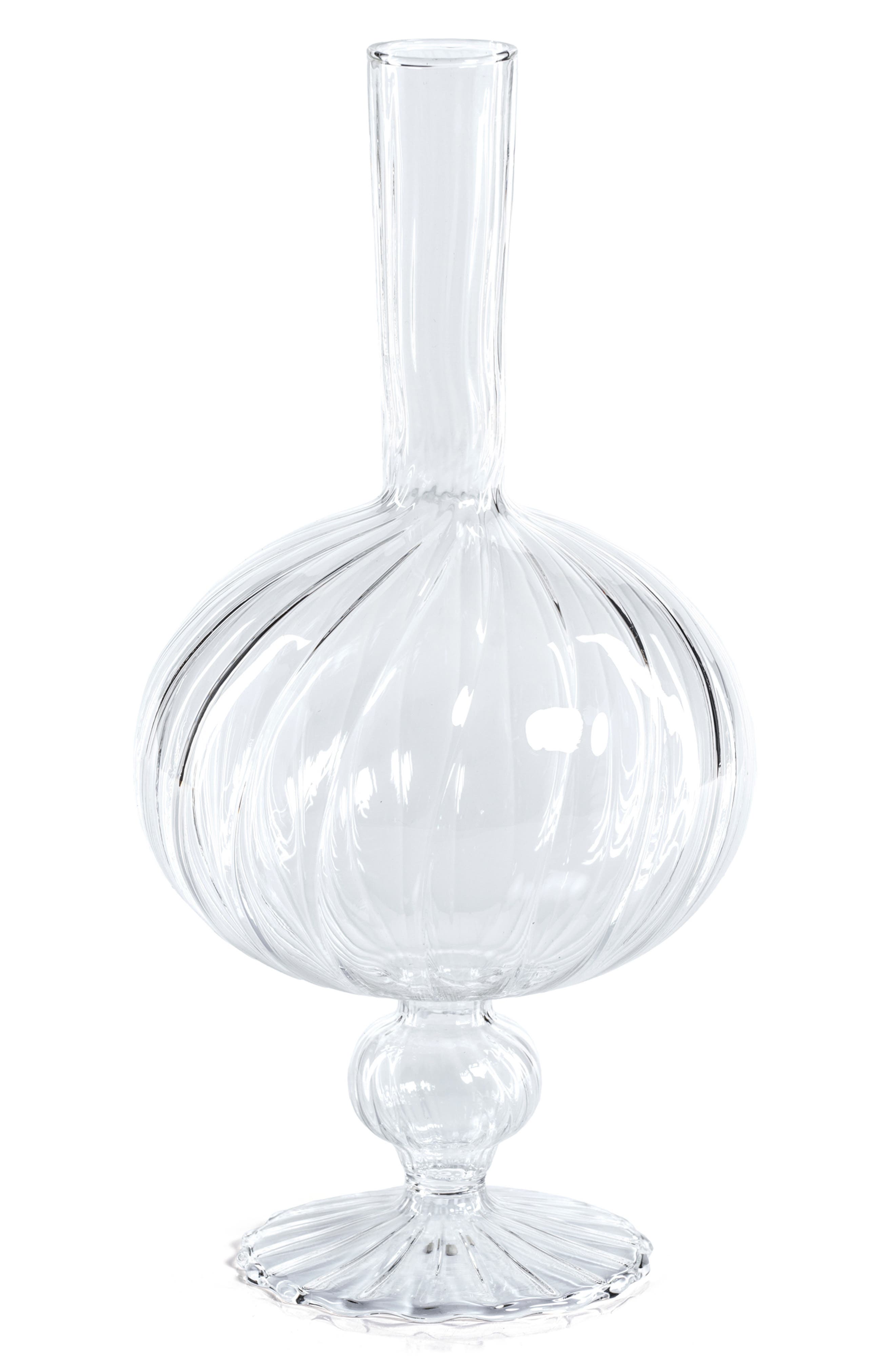 Zodax Vellum Spiral Footed Glass Vase