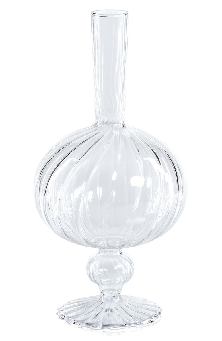 Zodax Vellum Spiral Footed Glass Vase, Main, color, Clear