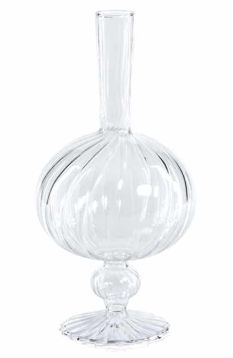 Zodax Vellum Spiral Footed Glass Vase