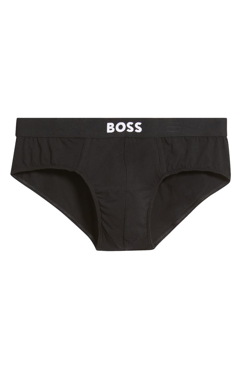 BOSS 3-Pack Power Stretch Cotton Briefs, Alternate, color, Black