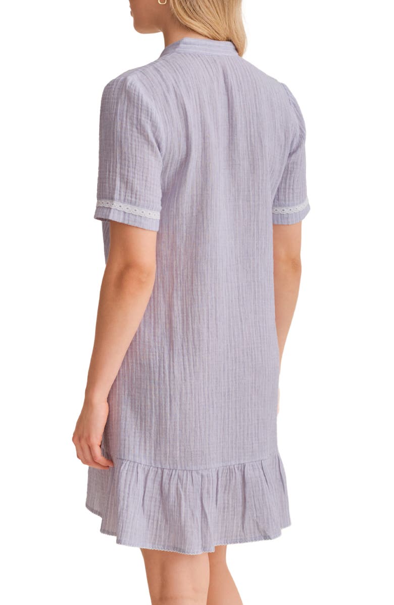 Fleur't Coastal Cotton Gauze Nightgown, Alternate, color, Coastal Stripe