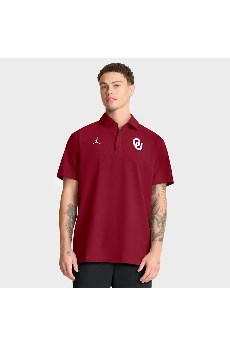 Men's Jordan Brand Crimson Oklahoma Sooners 2025 Coaches Sideline Polo, Main, color, Crimson