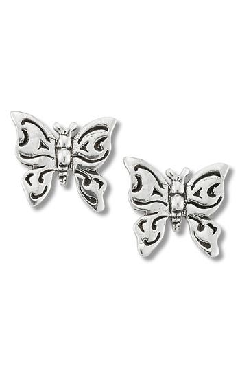 Samuel B. Sterling Silver Butterfly Stud Earrings In Metallic