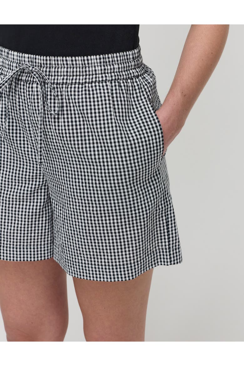 Sunny Cotton Gingham Shorts, Alternate, color, Black Gingham Check