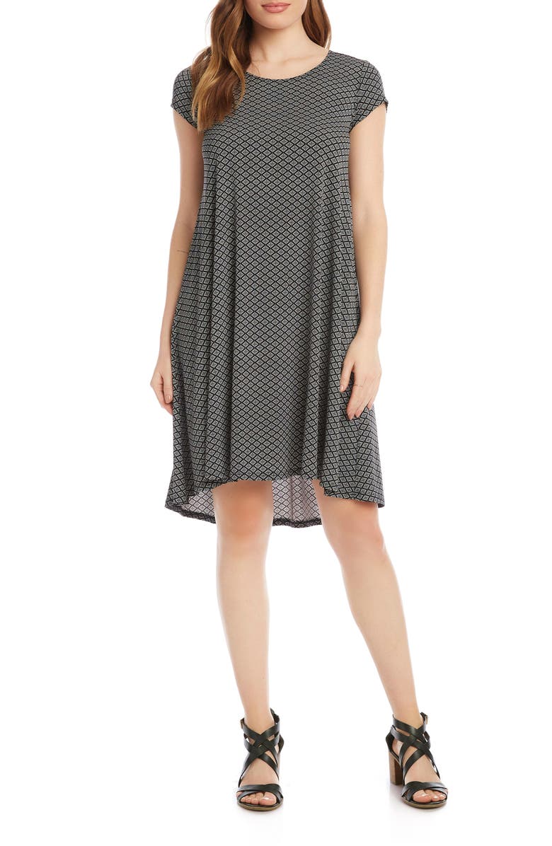 Karen Kane Maggie Geo Print Trapeze Dress, Main, color, 