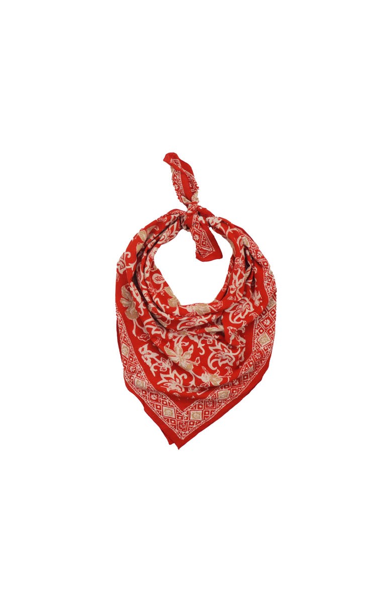 Kasih Co-op Hand Dyed Batik Bandana, Alternate, color, Fiery Flora
