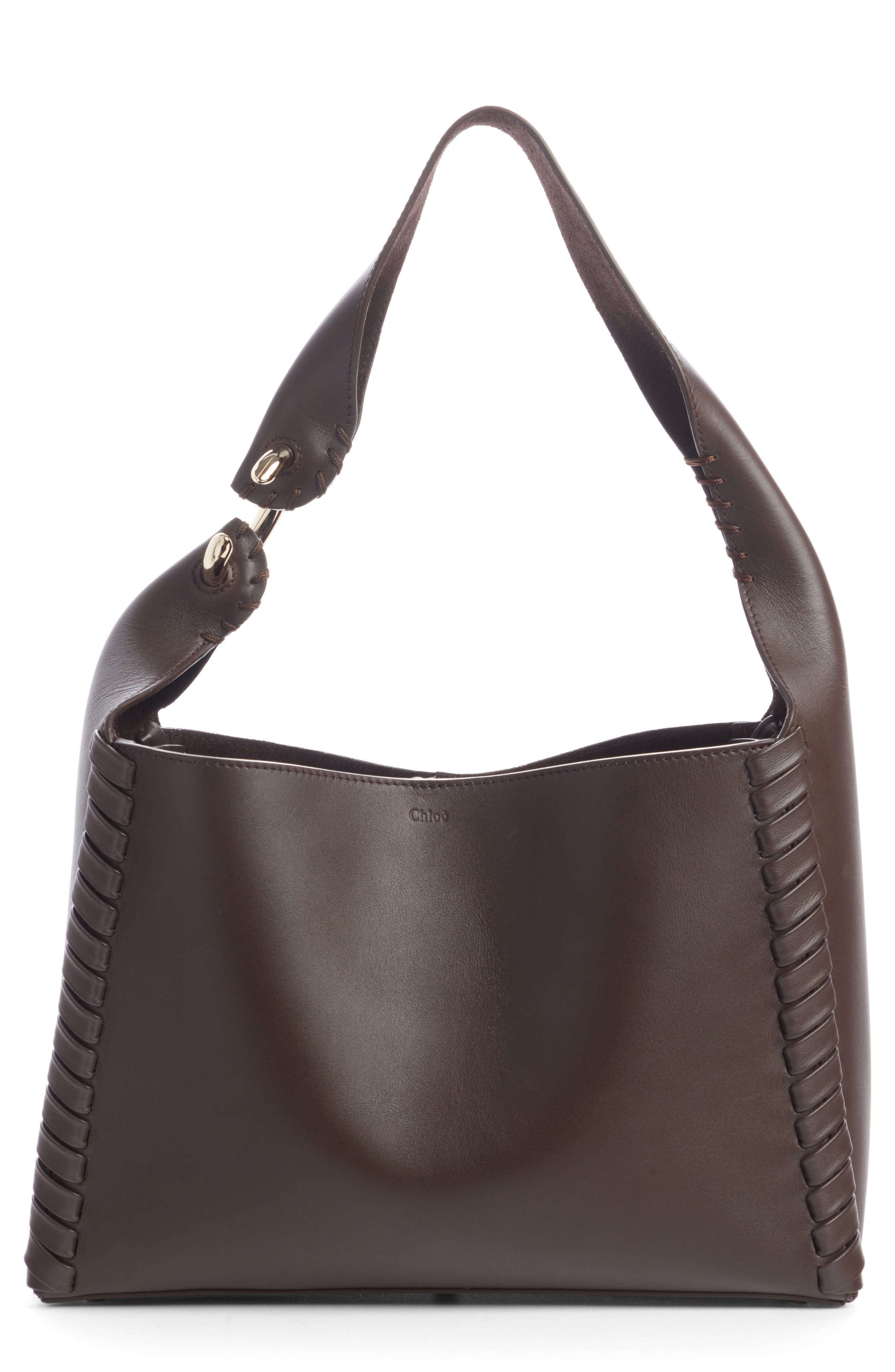 Mate Leather Shoulder Bag, Main, color, BOLD BROWN