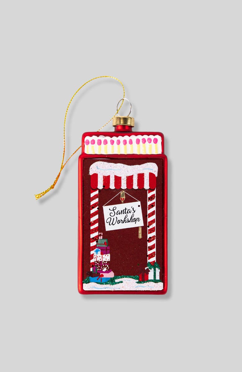 Furbish Matchbook Ornament - Santa's Workshop, Main, color, Red