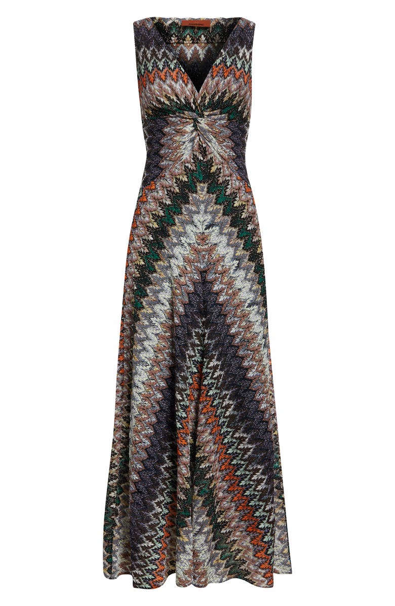 Missoni Metallic Zigzag Raschel Knit Dress, Main, color, Grey/ Black Multi