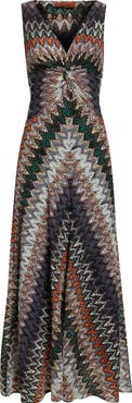 Missoni Metallic Zigzag Raschel Knit Dress
