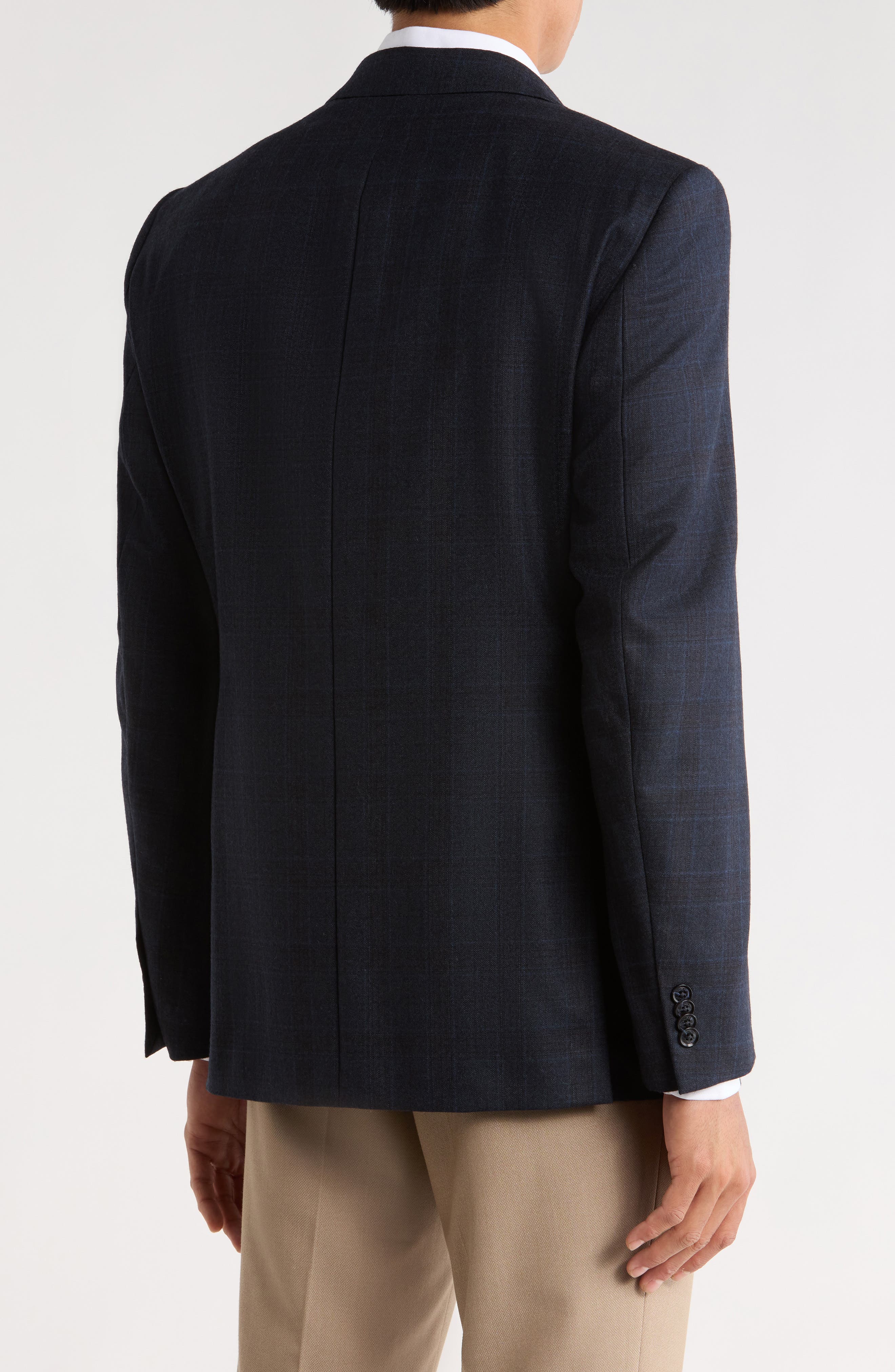 Plaid Wool Two-Button Sport Coat