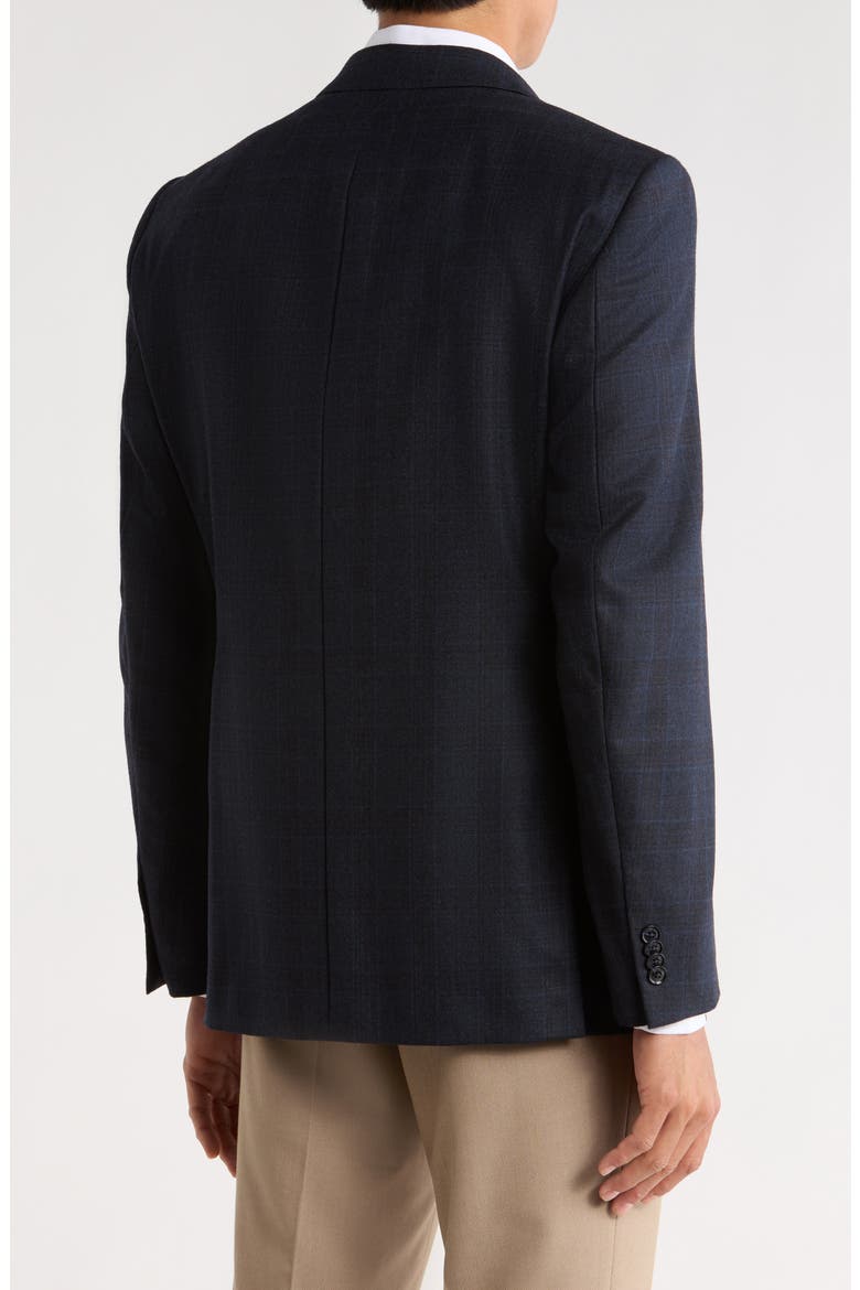 Plaid Wool Two-Button Sport Coat, Alternate, color, NAVY/ BROWN