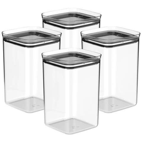 Airtight Clear Stackable Food Storage Container Set with Leak Proof Lid