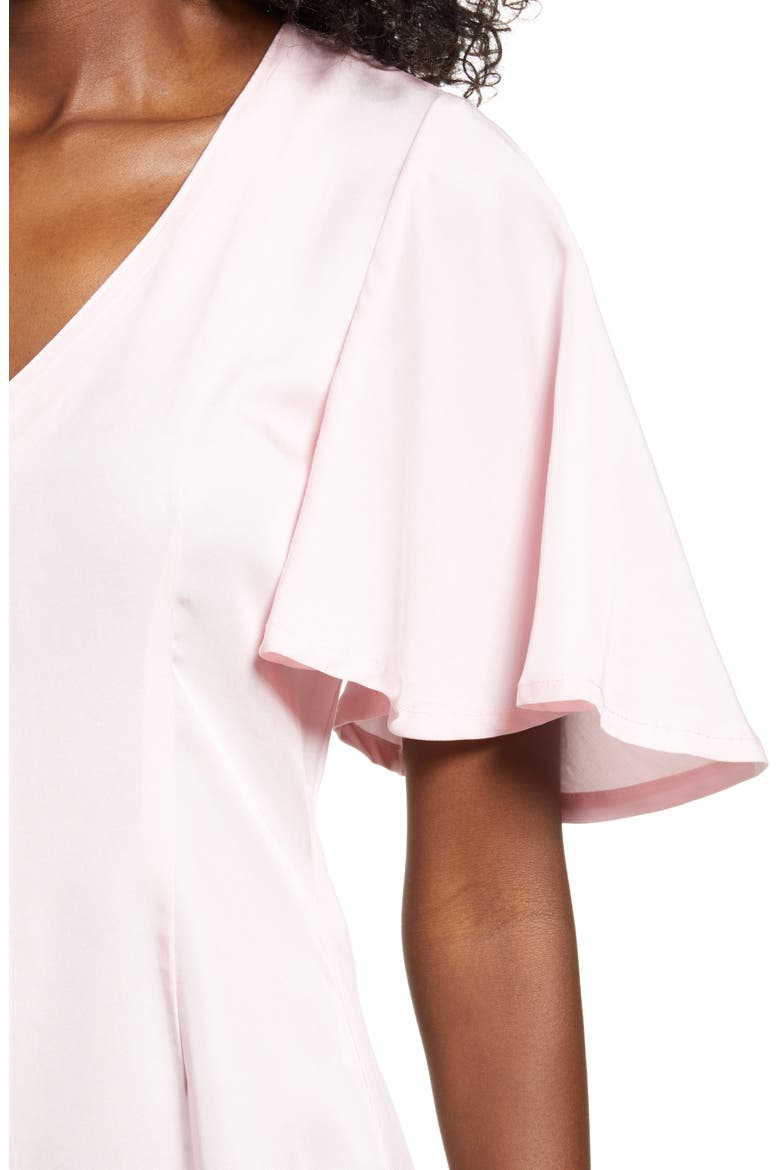 Viviana Flutter Sleeve Romper, Alternate, color, ROSEATE SPOONBILL
