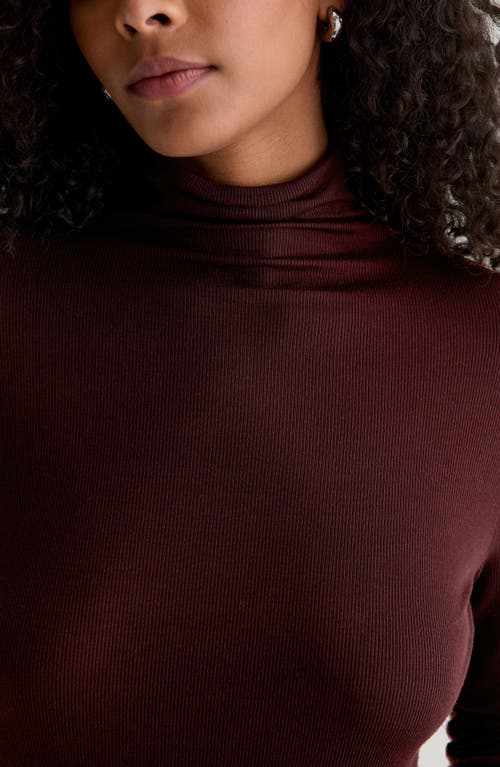 Ag The Chels Long Sleeve Ribbed Turtleneck In Gold