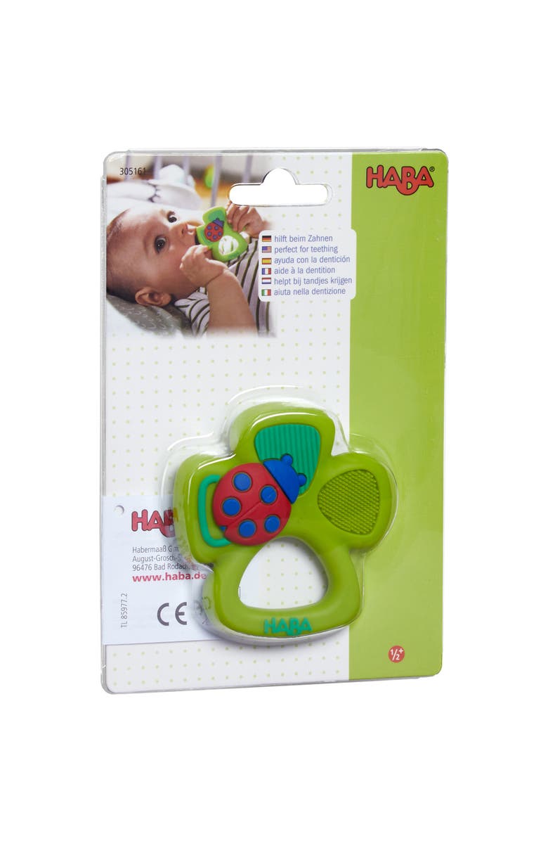 HABA Lucky Shamrock Silicone Teething Toy, Alternate, color, Green Multi