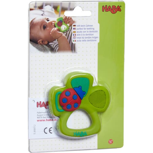 Haba Lucky Shamrock Silicone Teething Toy In Green