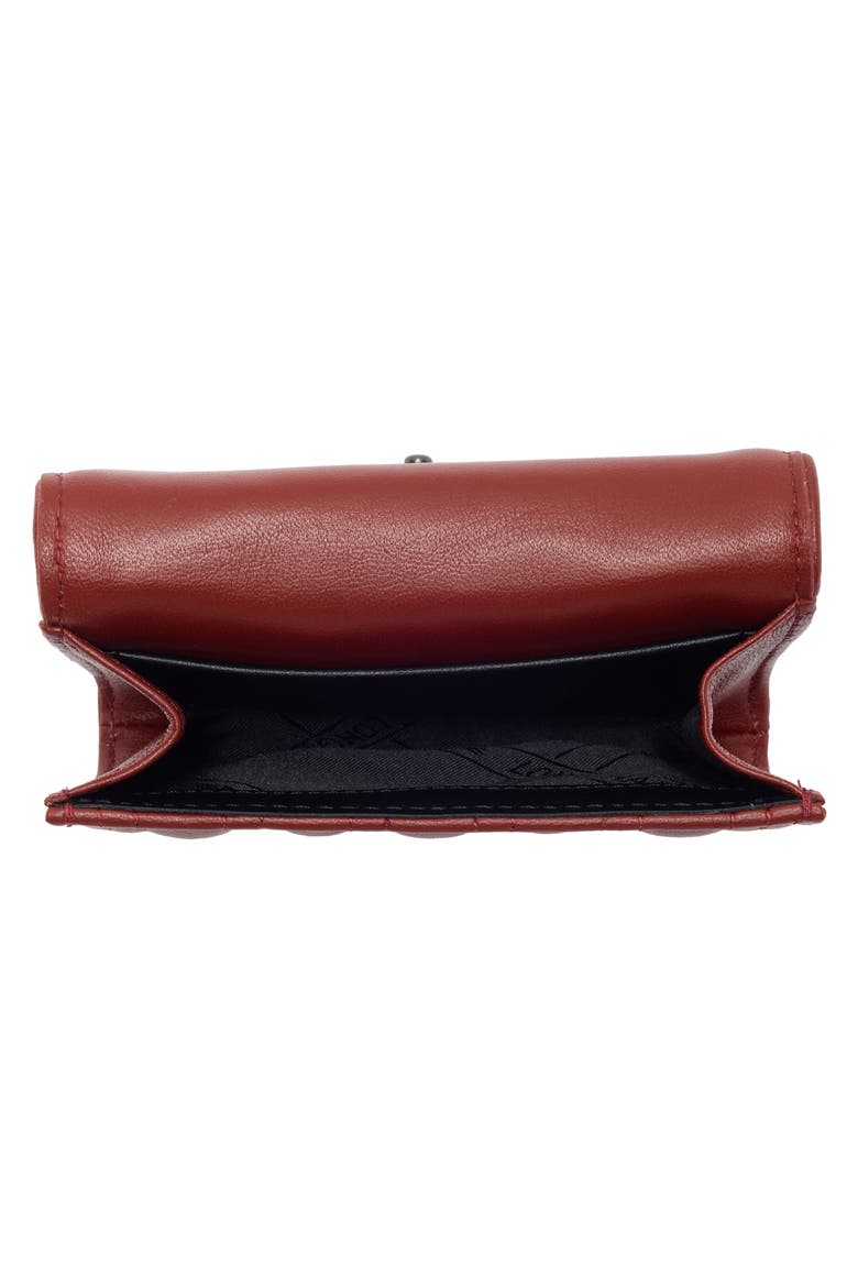 Brio Quilted Leather Card Holder, Alternate, color, RED